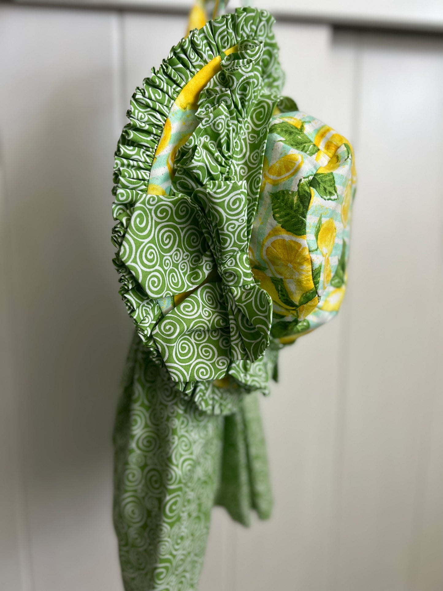 Green and Yellow Lemons with Matching Hat