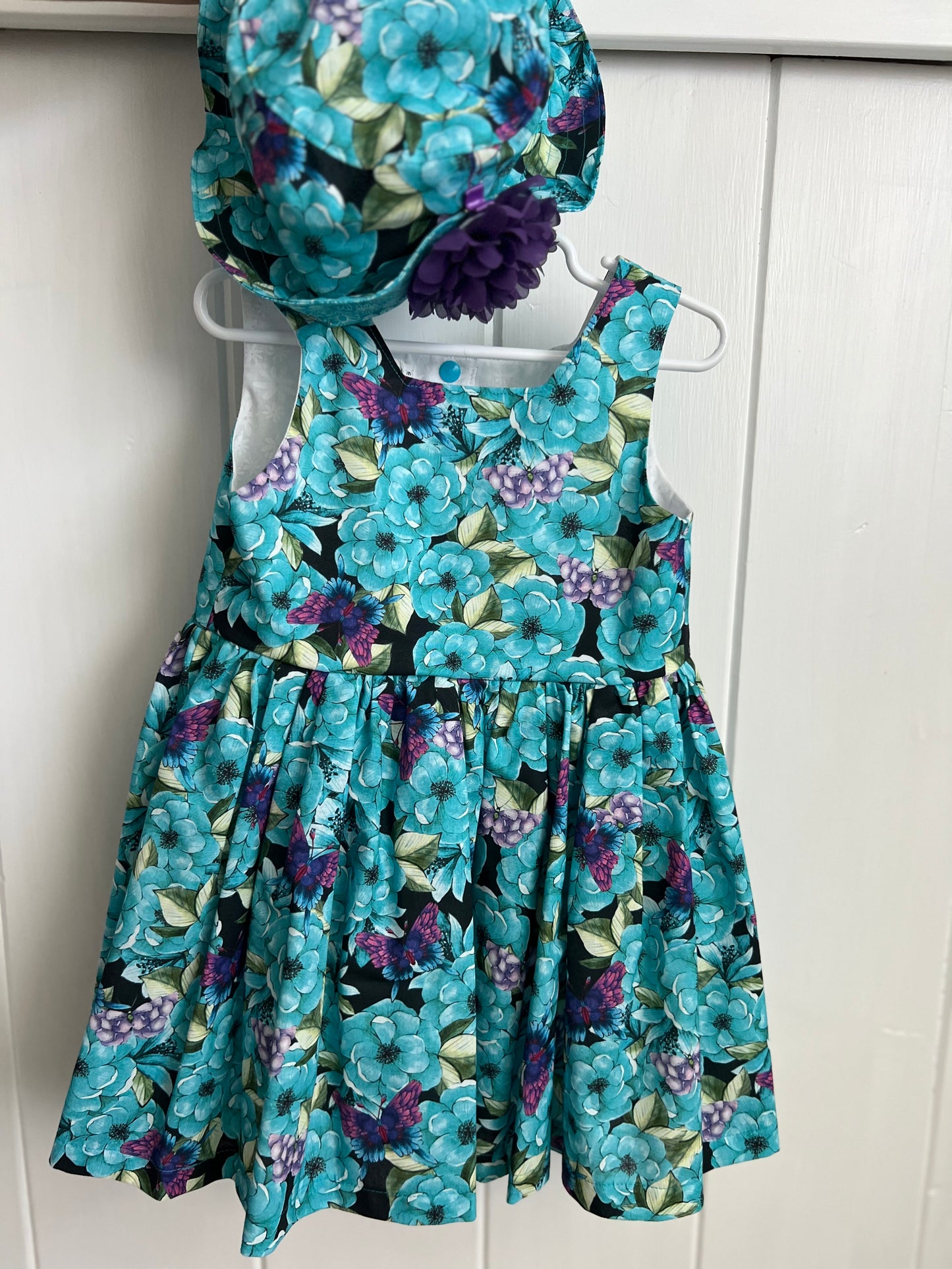 Blue Flower with Matching Hat