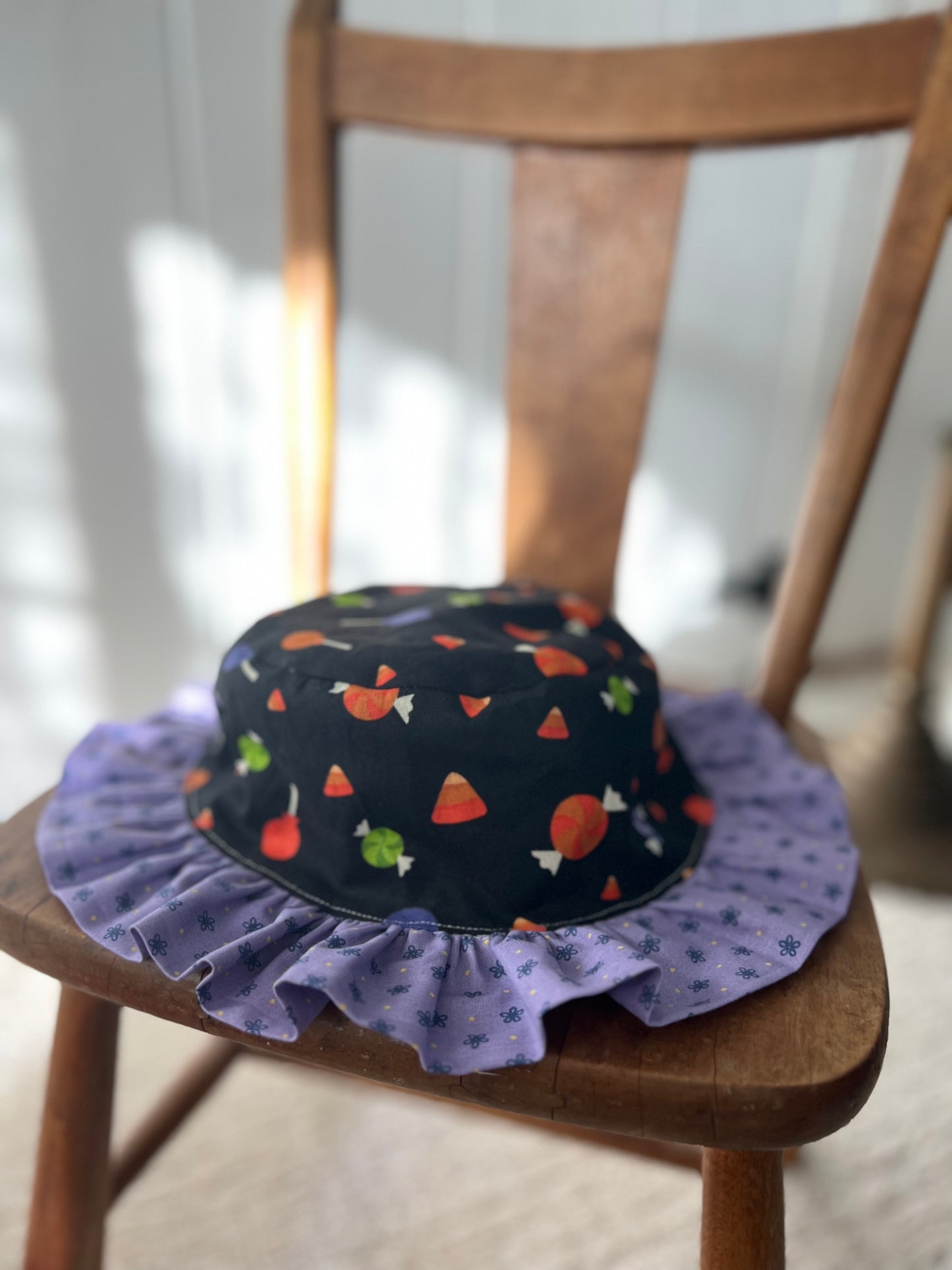 Candy Hat with Purple Ruffle