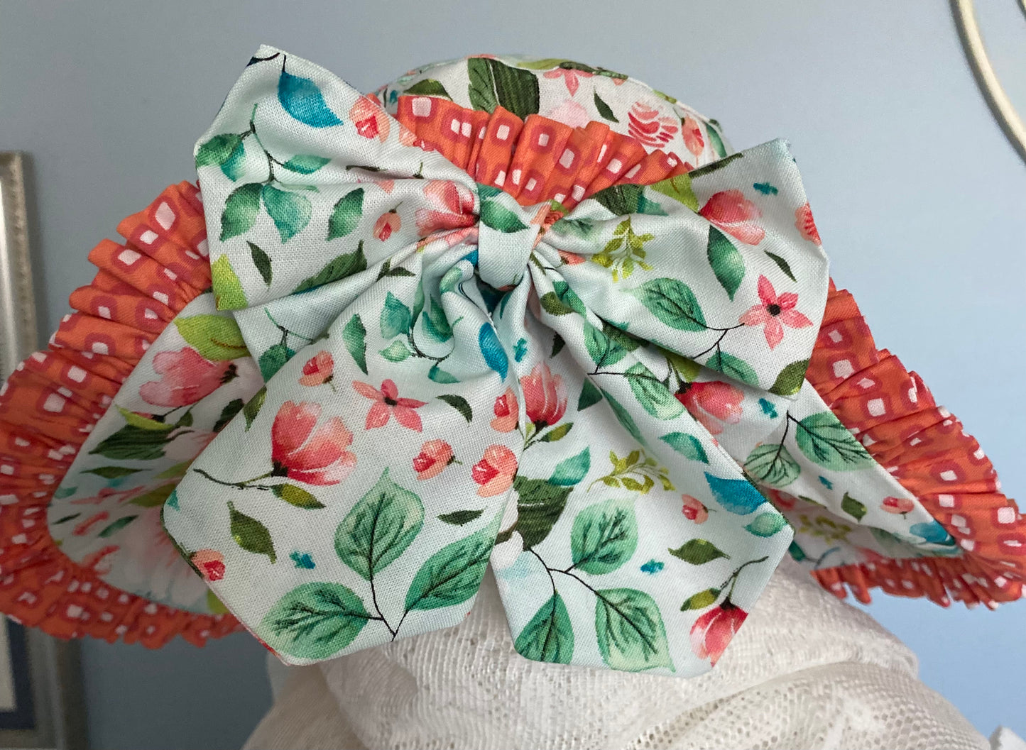 Hat Floral and Orange