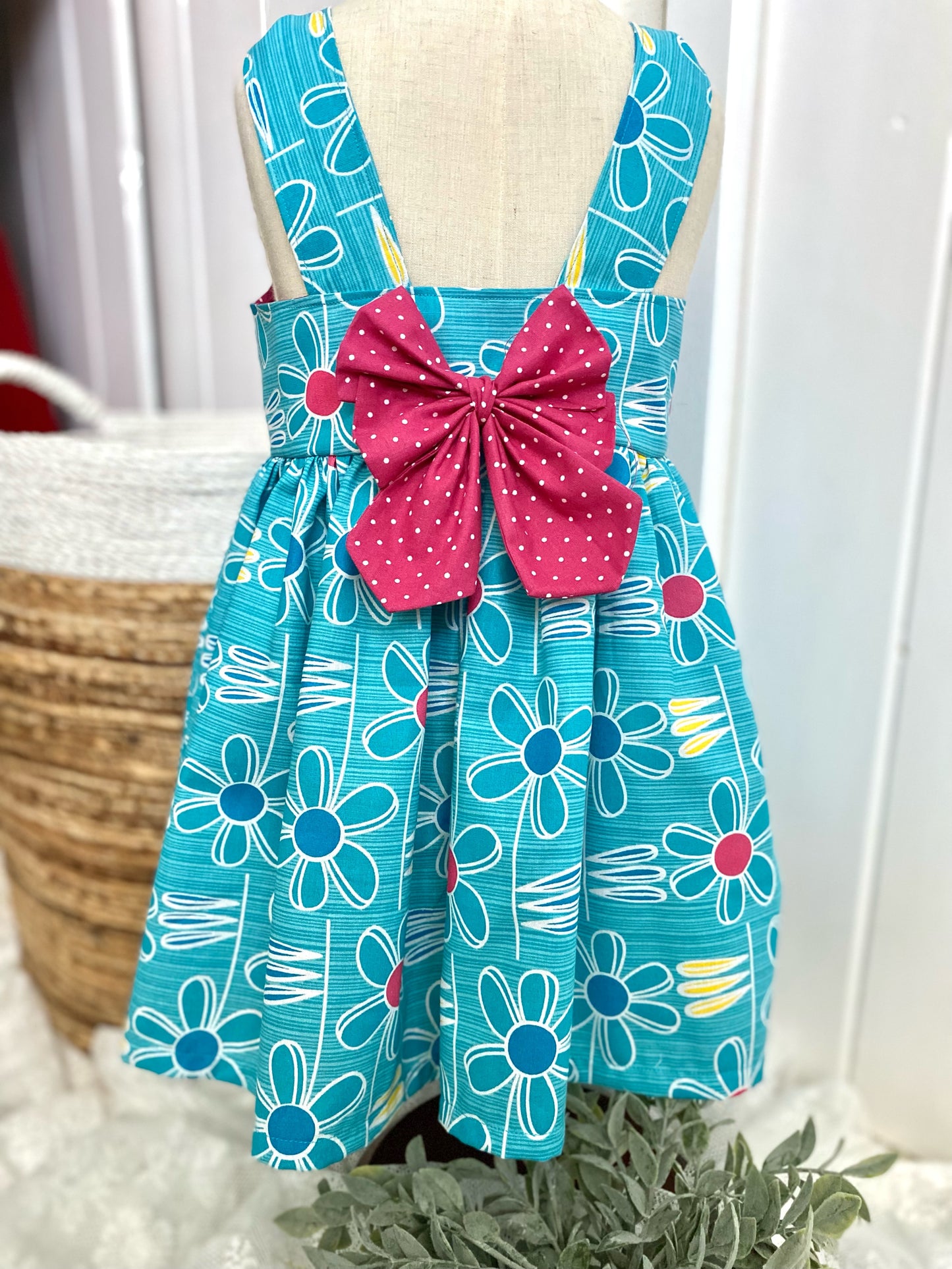 Blue Flower with Pink