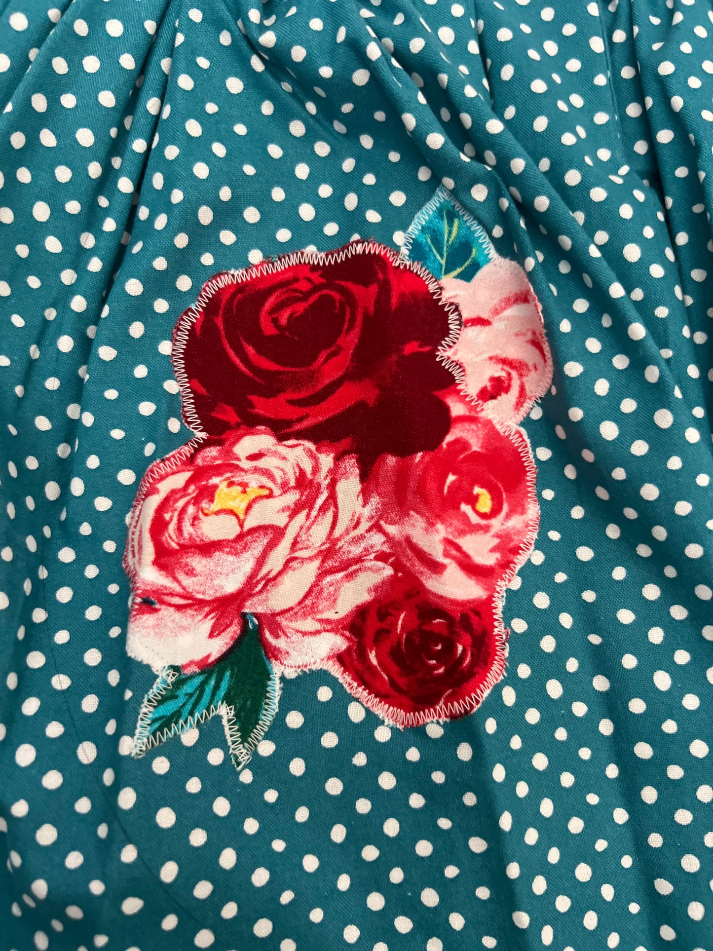 Floral and Teal with Patch