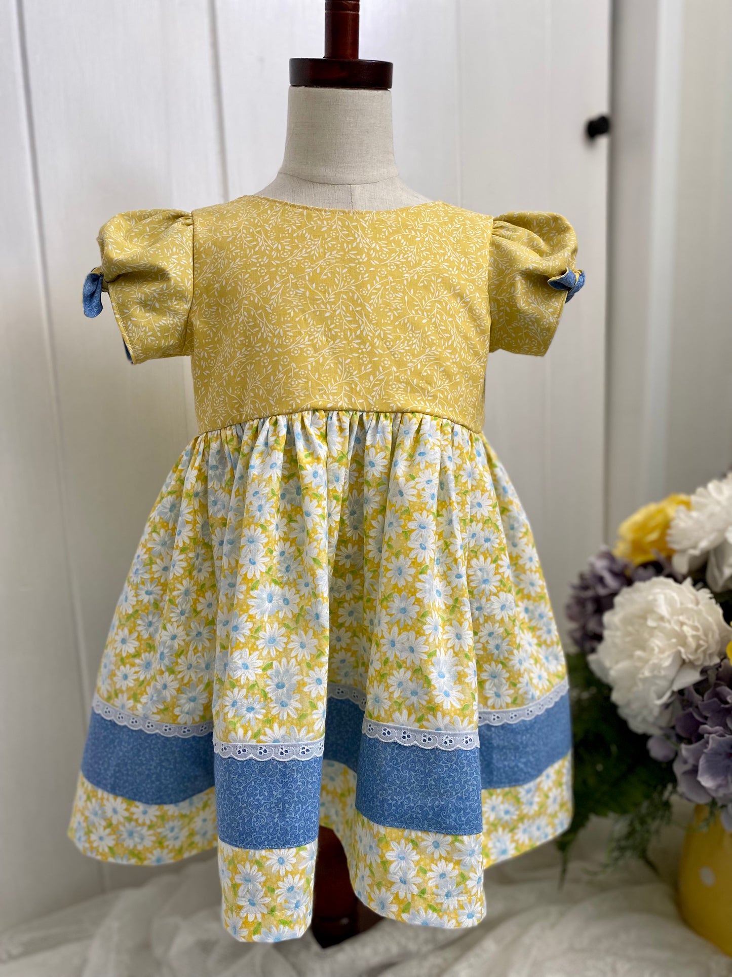 Yellow with Blue Stripe