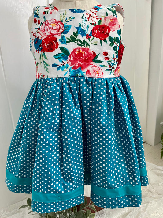 White Floral and Teal