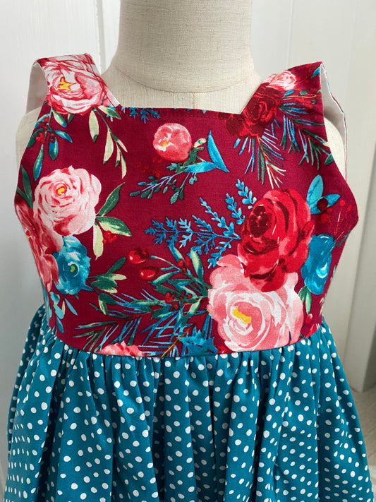 Red Floral and Teal