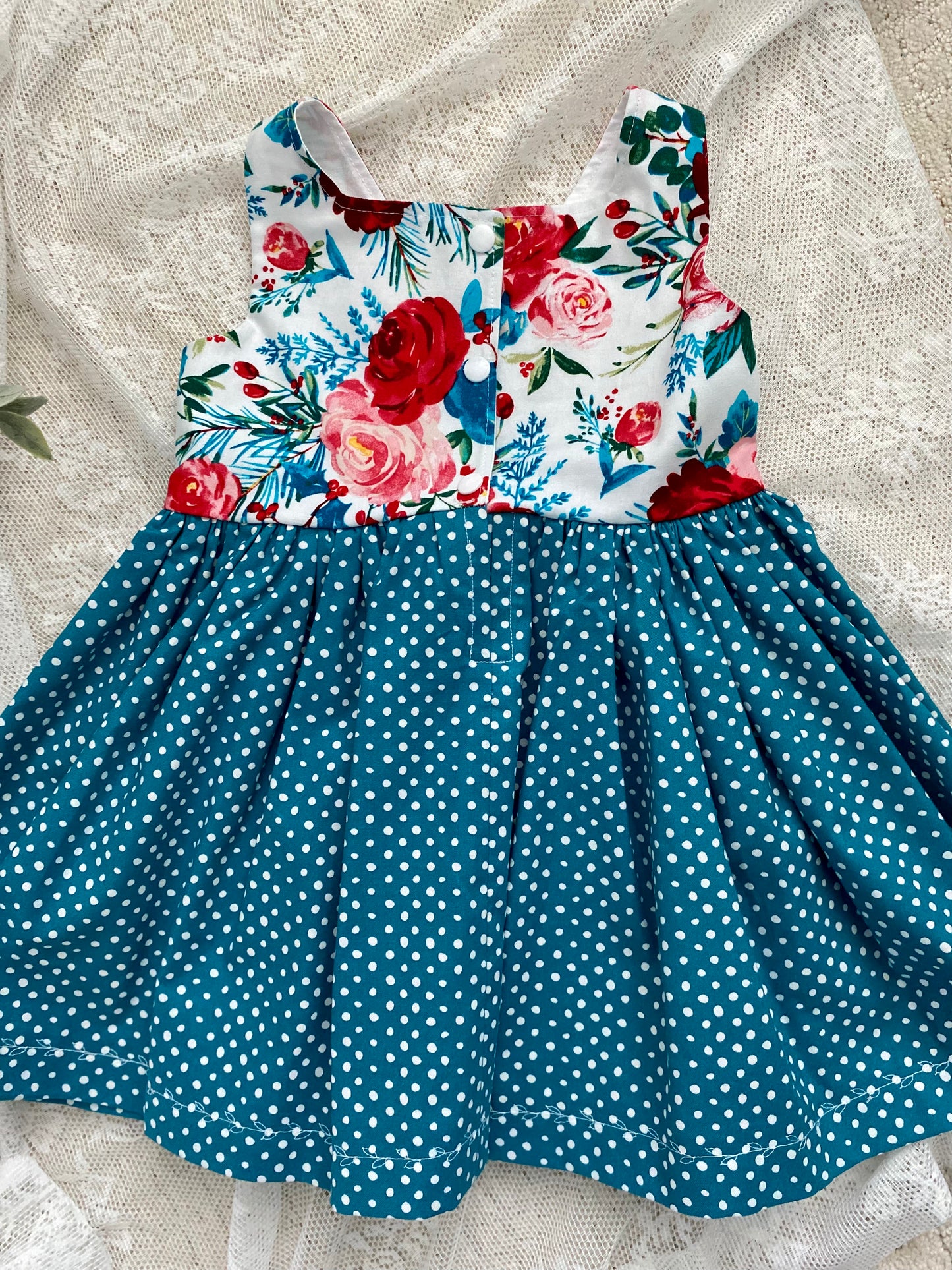 White Floral and Teal