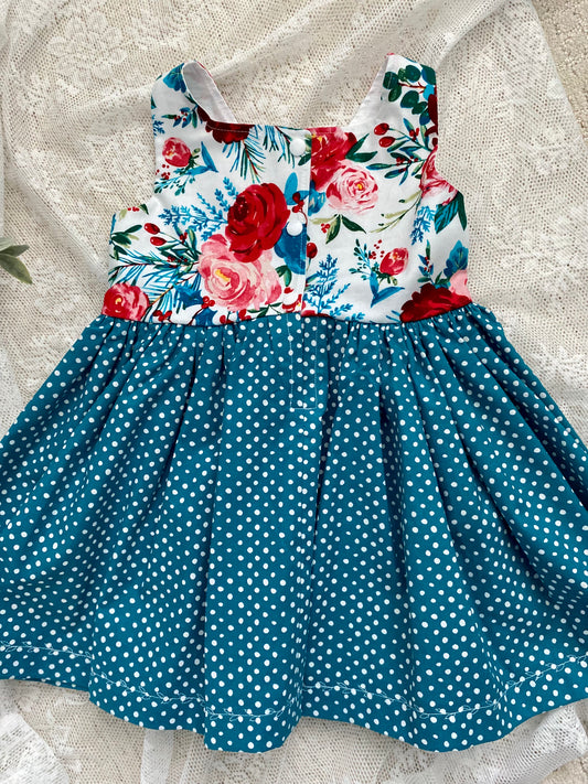 White Floral and Teal