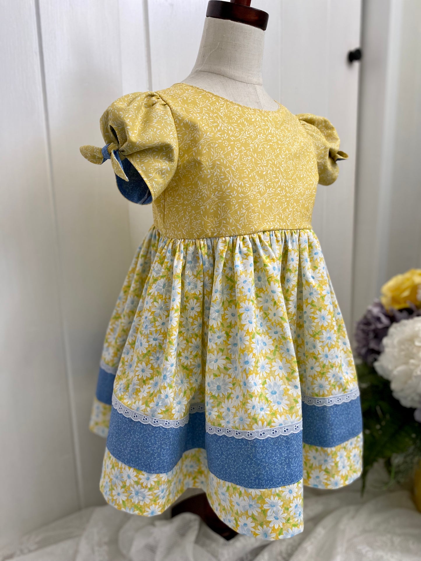 Yellow with Blue Stripe