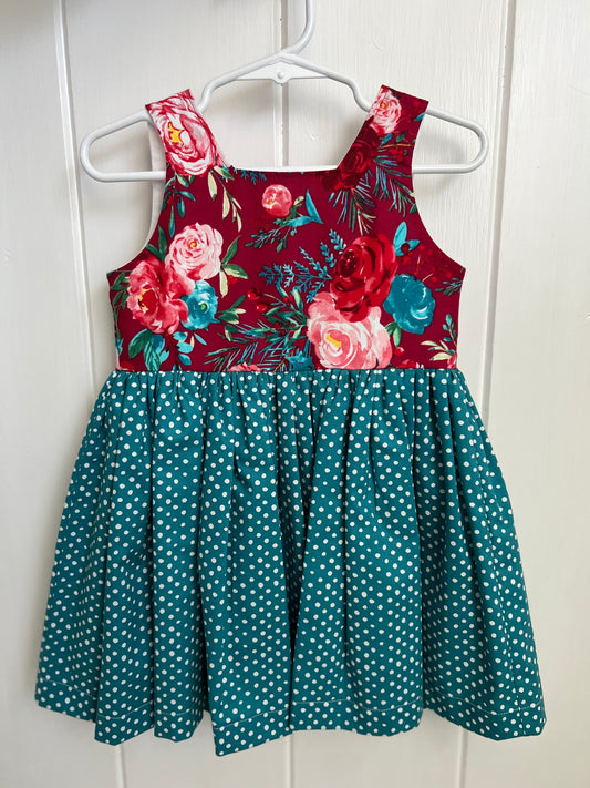 Red Floral and Teal