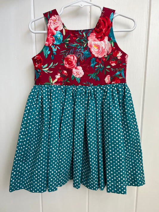 Red Floral and Teal